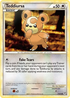 Teddiursa Pokémon card, number 73