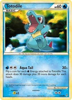 Totodile Pokémon card, number 74