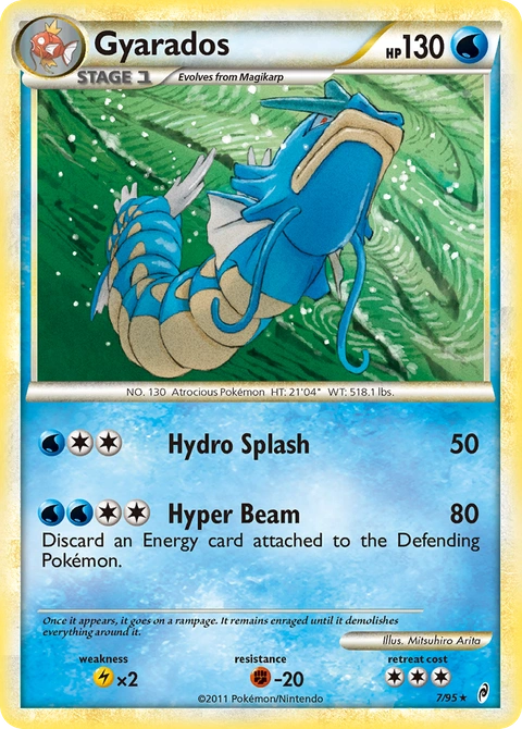 Gyarados Pokémon card from Call of Legends, number 7 (Holo print)
