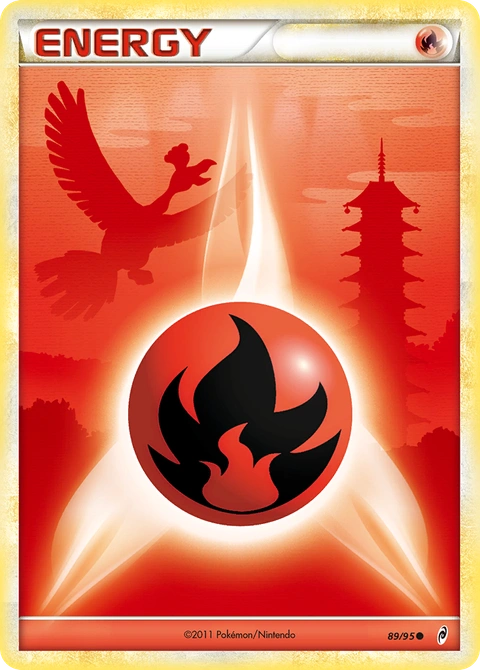 Fire Energy Pokémon card from Call of Legends, number 89 (Holo (Player Rewards) print)