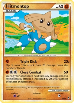 Hitmontop Pokémon card, number 8