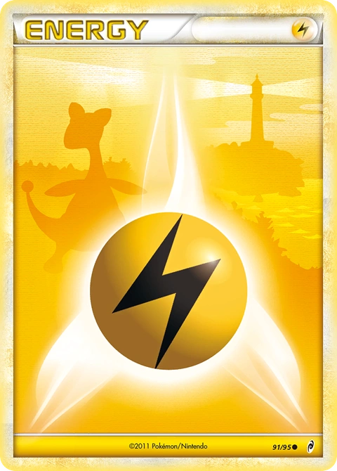 Lightning Energy Pokémon card from Call of Legends, number 91 (Holo (Player Rewards) print)