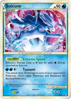 Suicune Pokémon card, number SL11