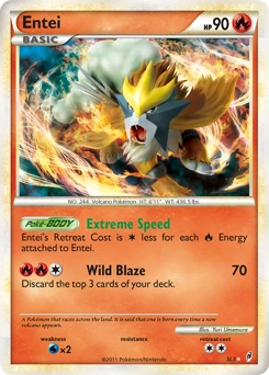 Entei Pokémon card, number SL3