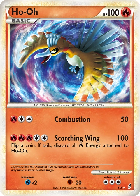 Ho-Oh Pokémon card from Call of Legends, number SL5 (Holo print)