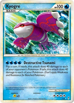Kyogre Pokémon card, number SL6