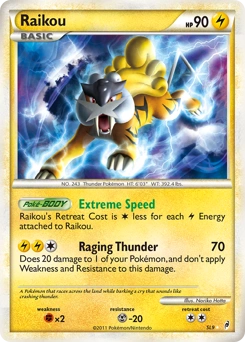 Raikou Pokémon card, number SL9