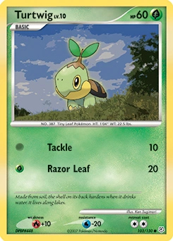 Turtwig Pokémon card, number 103