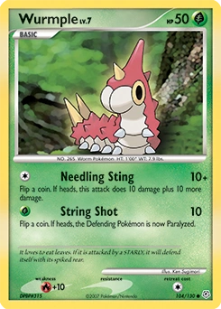 Wurmple Pokémon card, number 104