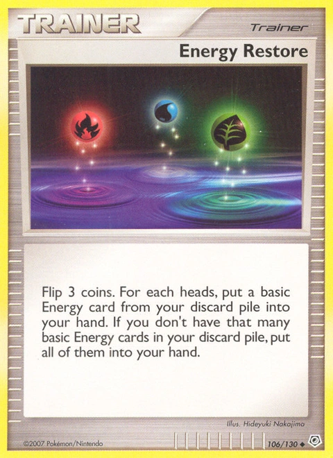 Energy Restore Pokémon card from Diamond & Pearl, number 106 (Standard print)