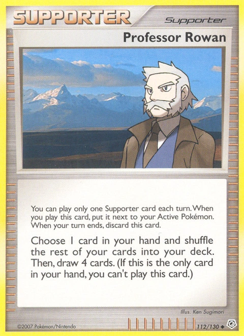 Professor Rowan Pokémon card from Diamond & Pearl, number 112 (Standard print)