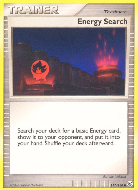Energy Search Pokémon card from Diamond & Pearl, number 117 (Standard print)
