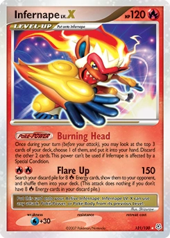Infernape LV.X Pokémon card, number 121