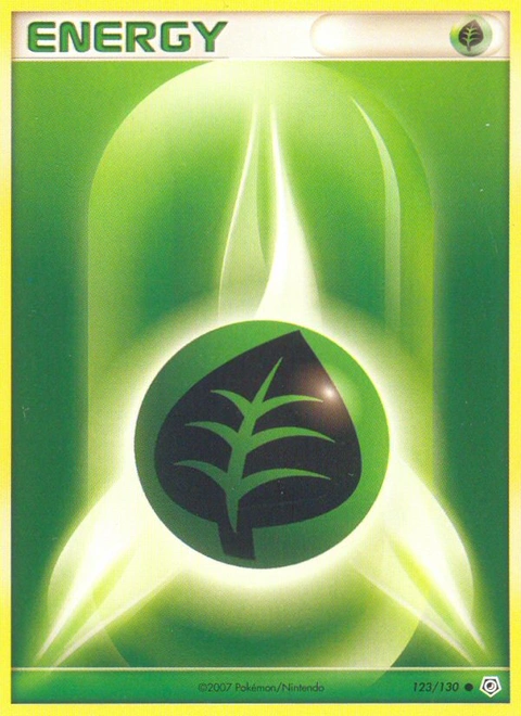 Grass Energy Pokémon card from Diamond & Pearl, number 123 (Standard print)