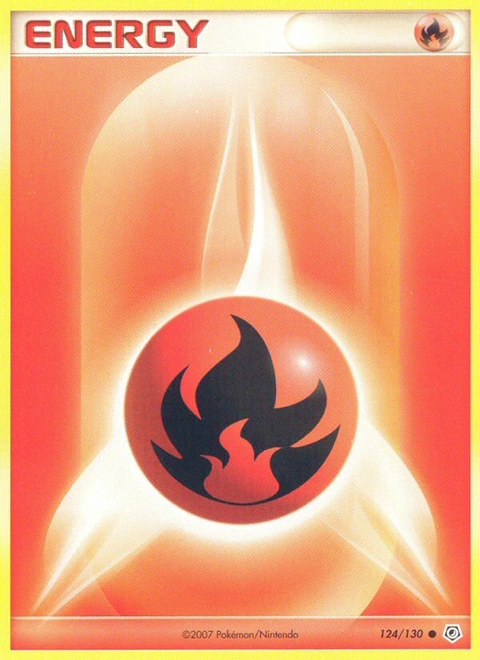 Fire Energy Pokémon card from Diamond & Pearl, number 124 (Standard print)