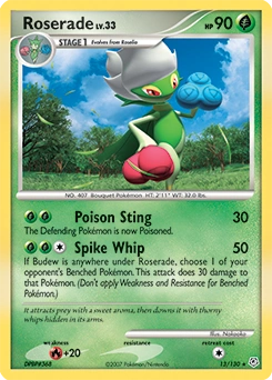 Roserade Pokémon card, number 13