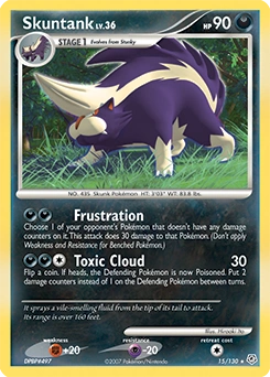 Skuntank Pokémon card, number 15