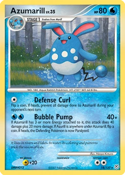 Azumarill Pokémon card, number 18