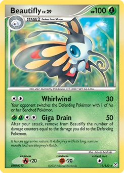 Beautifly Pokémon card, number 19