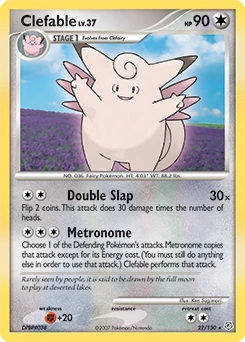 Clefable Pokémon card, number 22