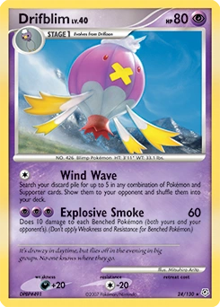 Drifblim Pokémon card, number 24