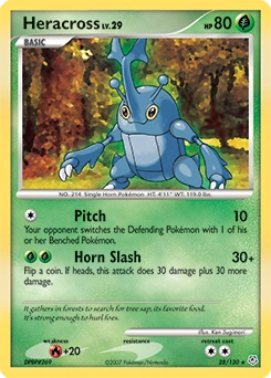 Heracross Pokémon card, number 28