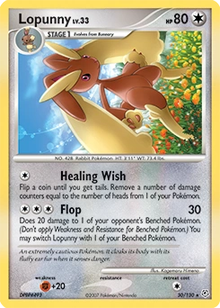 Lopunny Pokémon card, number 30