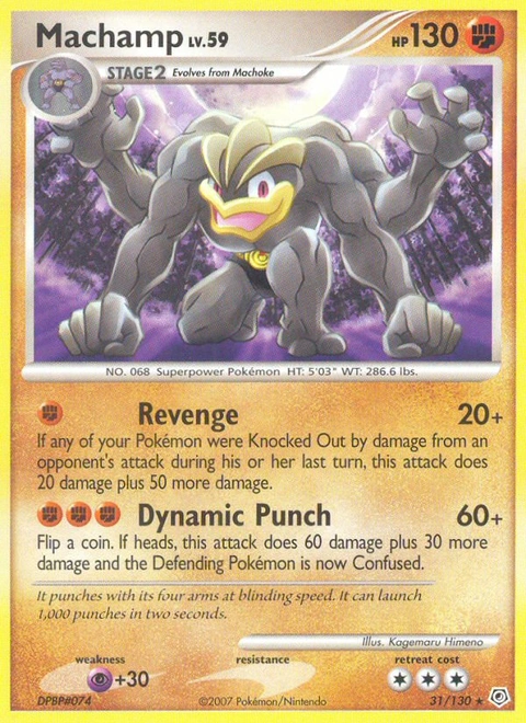Machamp Pokémon card from Diamond & Pearl, number 31 (Standard print)