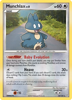 Munchlax Pokémon card, number 33