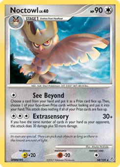 Noctowl Pokémon card, number 34