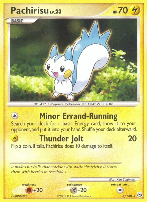 Pachirisu Pokémon card from Diamond & Pearl, number 35 (Standard print)