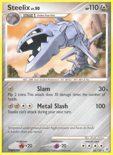 Steelix Pokémon card from Diamond & Pearl, number 38 (Standard print)