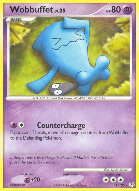 Wobbuffet Pokémon card from Diamond & Pearl, number 41 (Standard print)