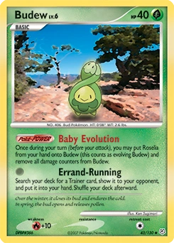 Budew Pokémon card, number 43