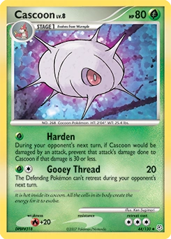 Cascoon Pokémon card, number 44