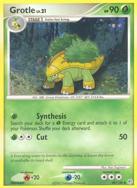 Grotle Pokémon card from Diamond & Pearl, number 49 (Standard print)