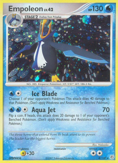 Empoleon Pokémon card from Diamond & Pearl, number 4 (Holo print)