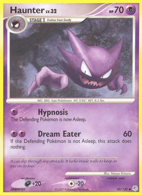 Haunter Pokémon card from Diamond & Pearl, number 50 (Standard print)
