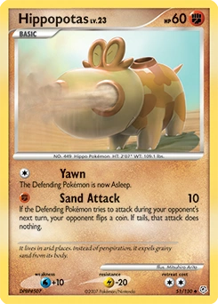 Hippopotas Pokémon card, number 51