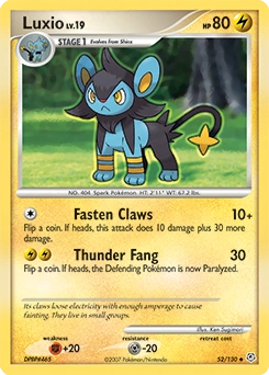 Luxio Pokémon card, number 52