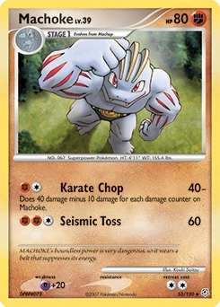 Machoke Pokémon card, number 53