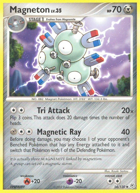 Magneton Pokémon card from Diamond & Pearl, number 54 (Standard print)