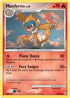 Monferno Pokémon card, number 56
