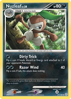Nuzleaf Pokémon card, number 57