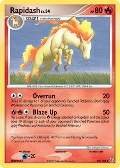 Rapidash Pokémon card, number 59