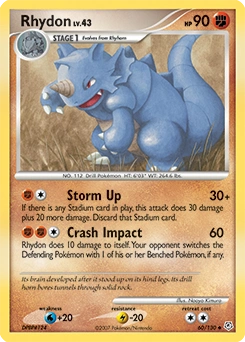 Rhydon Pokémon card, number 60
