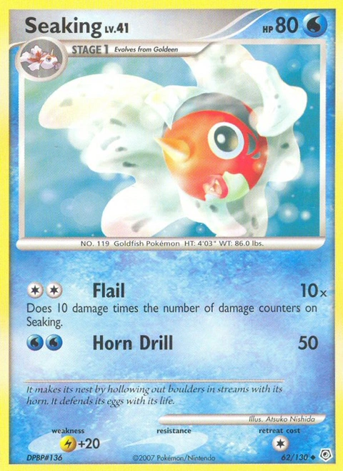 Seaking Pokémon card from Diamond & Pearl, number 62 (Standard print)