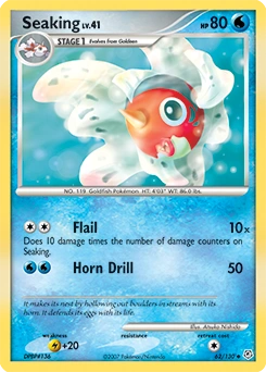 Seaking Pokémon card, number 62