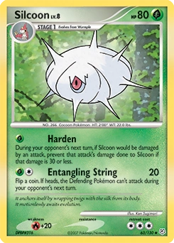 Silcoon Pokémon card, number 63