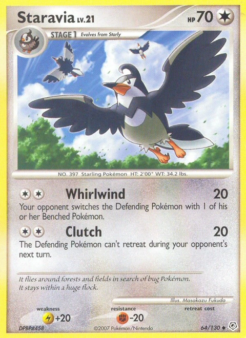 Staravia Pokémon card from Diamond & Pearl, number 64 (Standard print)
